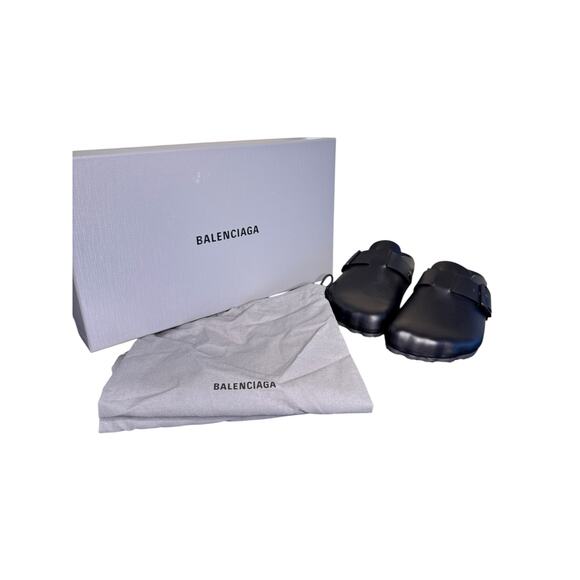 Balenciaga NIB Unisex Leather Sunday Mules in Black Size 36 - Picture 2 of 11